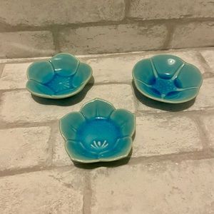 Mini  Flower Turquoise Trinket Trays